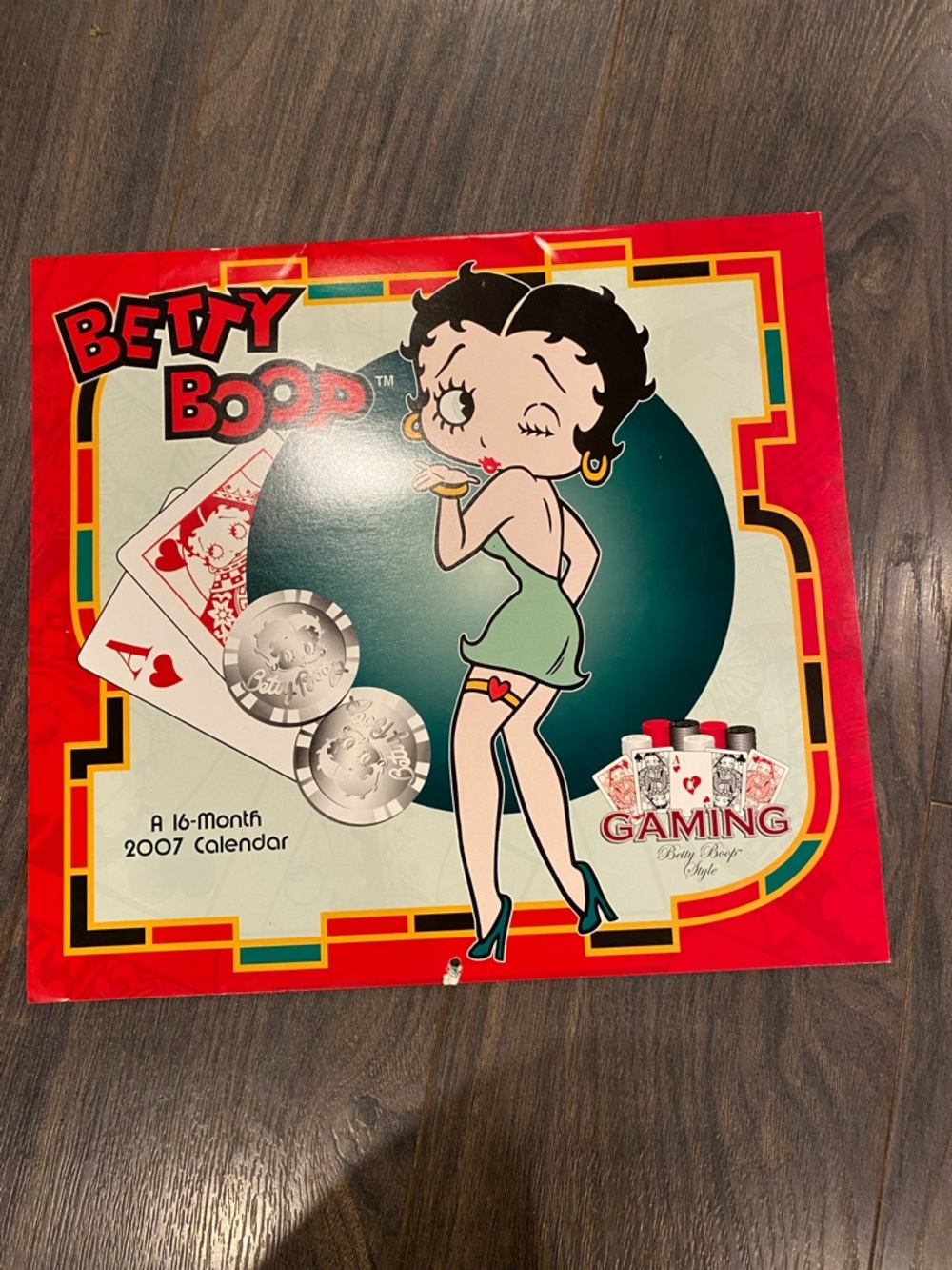 Betty Boop Red, Green & Teal Gaming Calendar Art 2007 4:5